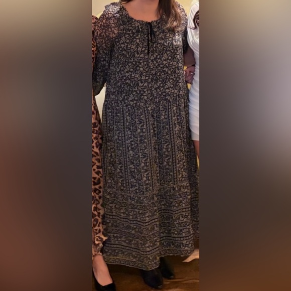 Floral Black and Cream Women's Dress - Picture 4 of 4